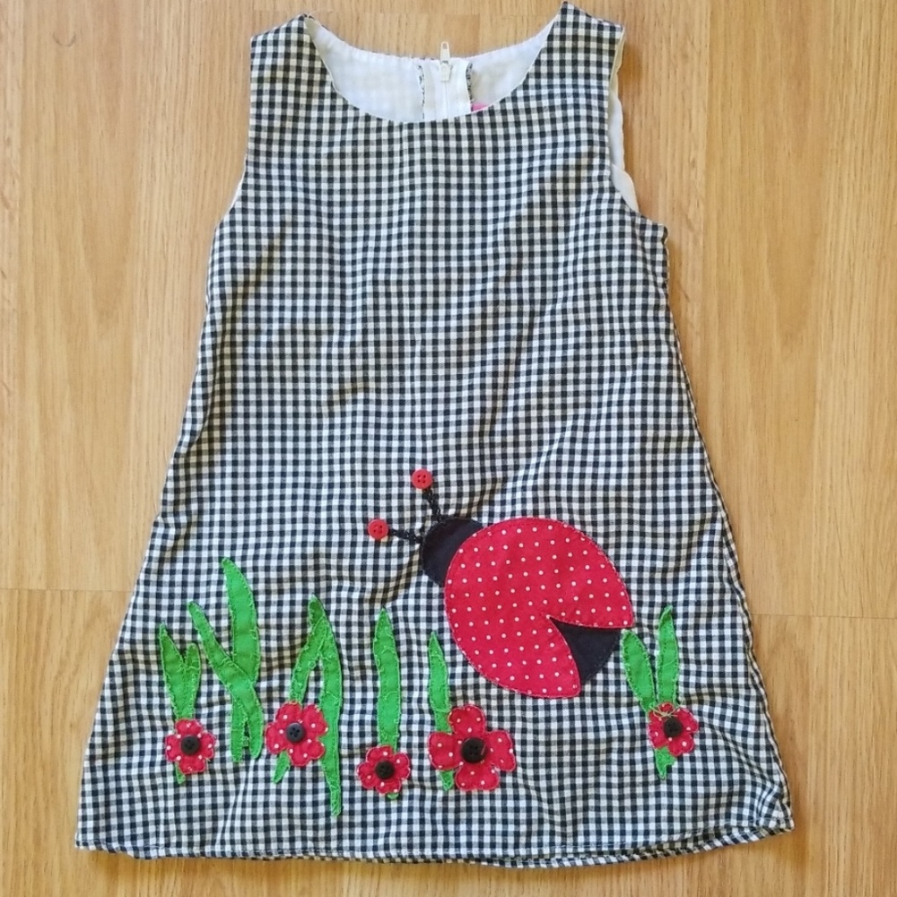 Ladybug checkered casual dress